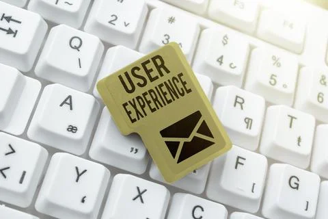 Text caption presenting User Experience. Business approach the overall Foto stock