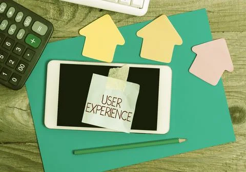 Text caption presenting User Experience. Business showcase using website Foto stock