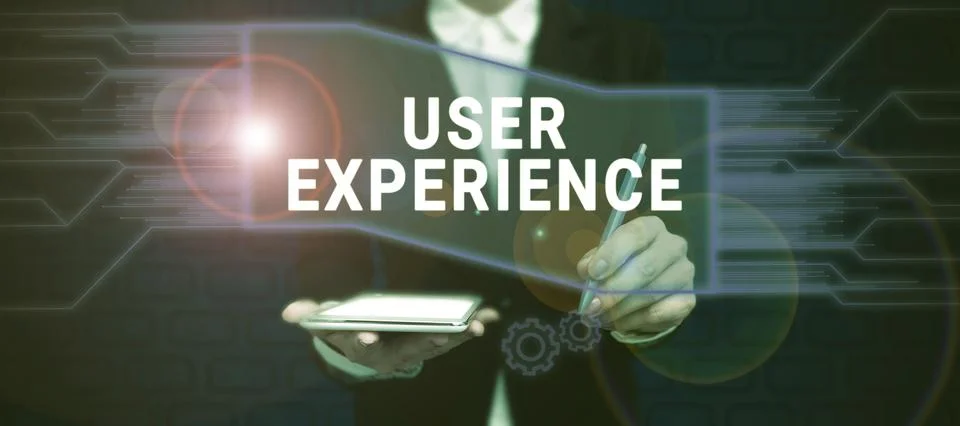 Text caption presenting User Experience. Conceptual photo how a person reacts Stock Photos