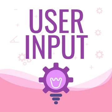 Text caption presenting User Input. Business showcase Any information or data Stock Illustration