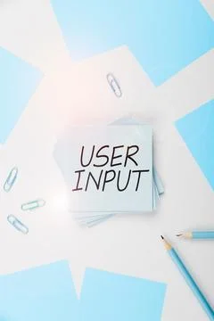 Text caption presenting User Input. Business concept Any information or data Stock Photos