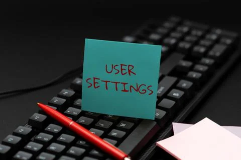 Text caption presenting User Settings. Business approach Configuration of Stock Photos