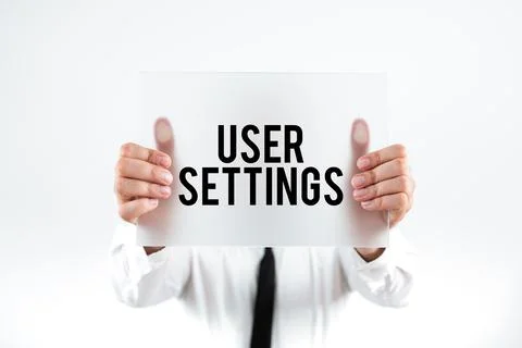 Text caption presenting User Settings. Business concept Configuration of Stock Photos
