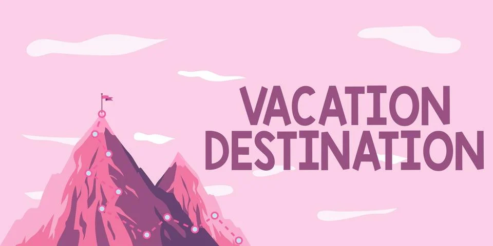 Text caption presenting Vacation Destination. Internet Concept a place where Stock Illustration