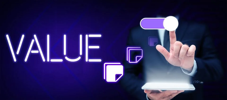 Text caption presenting Value. Business concept principles or standards Stock Photos