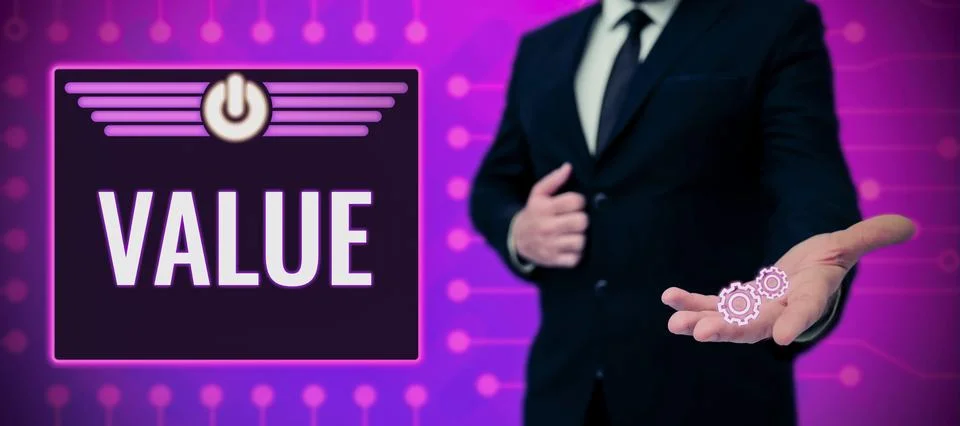 Text caption presenting Value. Concept meaning principles or standards behaviour Stock Photos