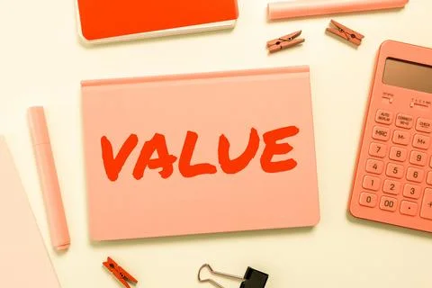 Text caption presenting Value. Concept meaning principles or standards behaviour Stock Photos
