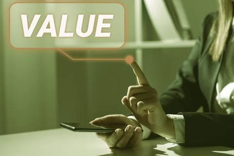 Text caption presenting Value. Conceptual photo principles or standards 스톡 사진