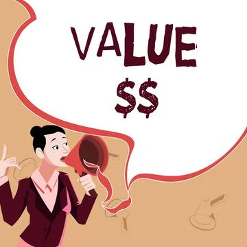 Text caption presenting Value Dolar. Business showcase the worth of the process Stock Illustration