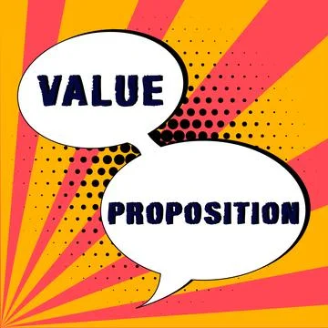 Text caption presenting Value Proposition. Business concept service make company 스톡 일러스트