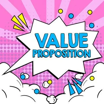 Text caption presenting Value Proposition. Business approach service make 스톡 일러스트