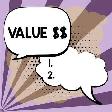 Text caption presenting Value . Word for the worth of the process id of the c Stock Illustration