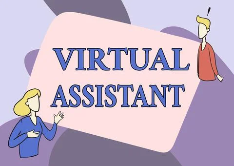 Text caption presenting Virtual Assistant. Word Written on person who provides Ilustração Stock