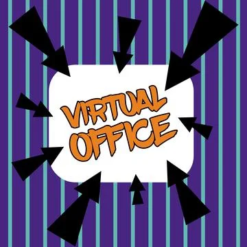 Text caption presenting Virtual Office. Word Written on Mobile work-environment Stock Illustration