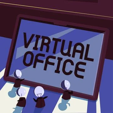 Text caption presenting Virtual Office. Business concept Mobile work-environment Illustrazione stock