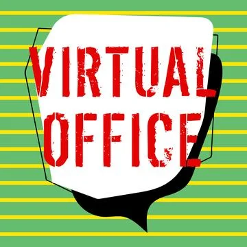 Text caption presenting Virtual Office. Business concept Mobile work-environment Stock Illustration