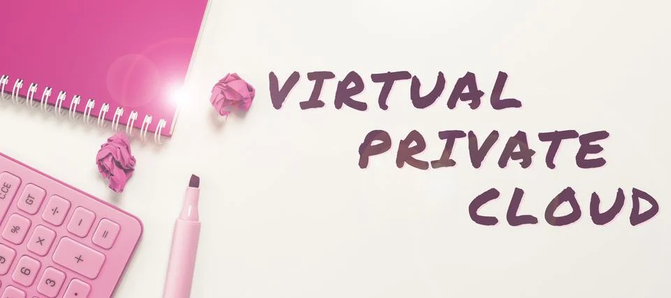 Text caption presenting Virtual Private Cloud. Conceptual photo configurable Stock Photos