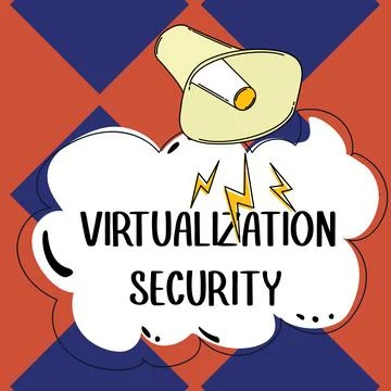 Text caption presenting Virtualization Security. Business concept application of Stock Illustration