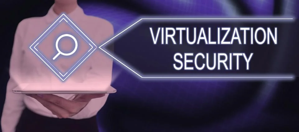 Text caption presenting Virtualization Security. Business concept application of Foto stock