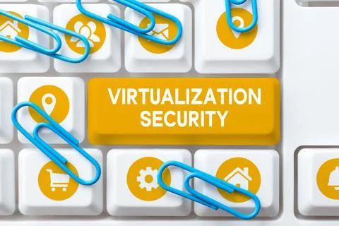 Text caption presenting Virtualization Security. Business concept application of Foto stock