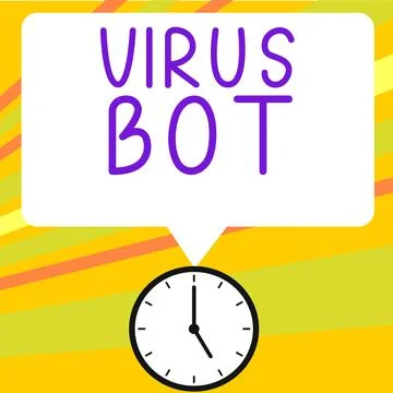 Text caption presenting Virus Bot. Conceptual photo malicious self-propagating Stock Illustration