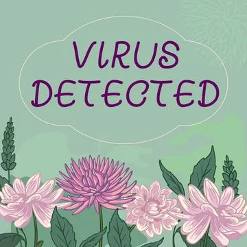 Text caption presenting Virus Detected. Concept meaning a computer program used Stock Illustration
