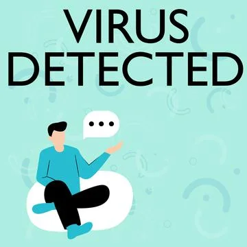 Text caption presenting Virus Detected. Business concept a computer program used Stock Illustration