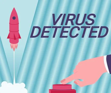 Text caption presenting Virus Detected. Business overview a computer program Illustrazione stock