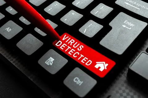 Text caption presenting Virus Detected. Business concept a computer program used Foto stock
