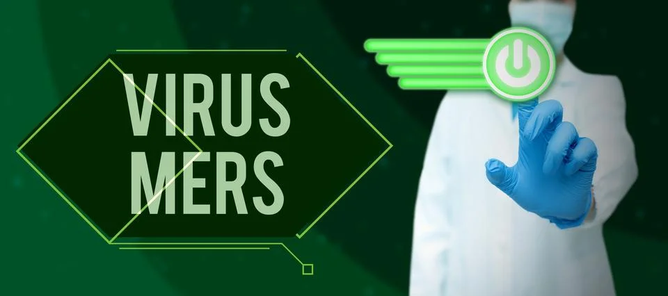 Text caption presenting Virus Mers. Business concept viral respiratory illness Stock Photos