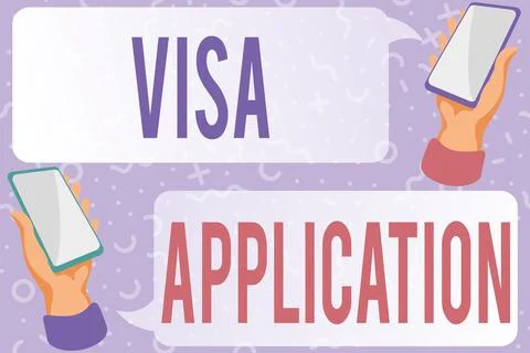 Text caption presenting Visa Application. Business concept Form to ask Illustrazione stock