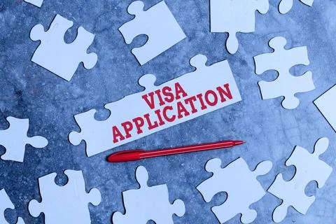 Text caption presenting Visa Application. Business idea an process of getting an Stock Photos