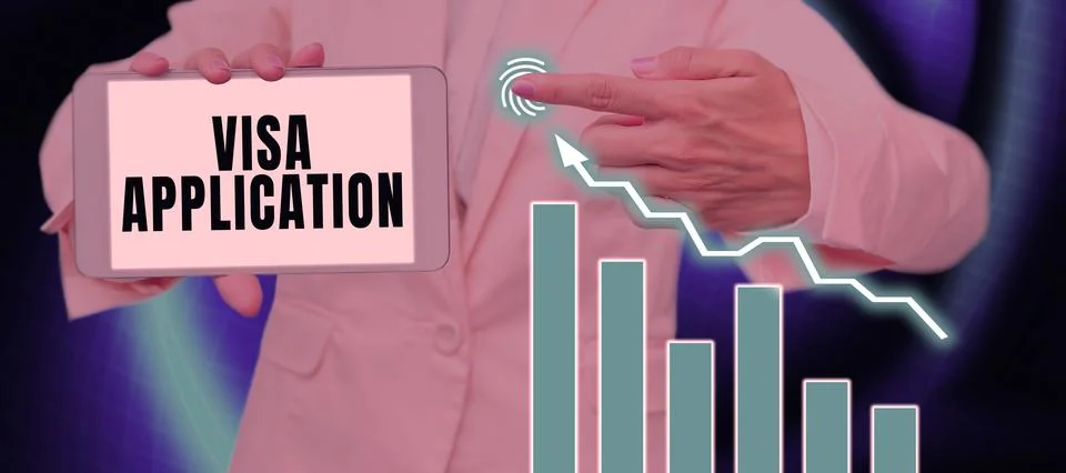 Text caption presenting Visa Application. Word Written on an process of getting Stock Photos