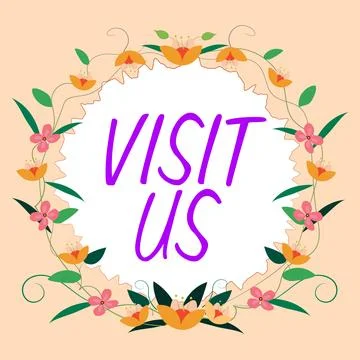 Text caption presenting Visit Us. Internet Concept Invitation Watch A web page Stock Illustration