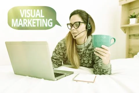 Text caption presenting Visual Marketing. Business approach telling the story of Stock Photos