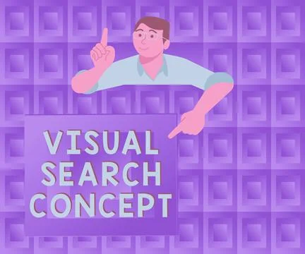 Text caption presenting Visual Search Concept. Word for perceptual task Stock Illustration