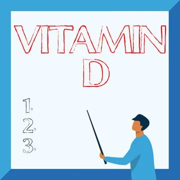 Text caption presenting Vitamin D. Internet Concept Nutrient responsible for Illustrazione stock
