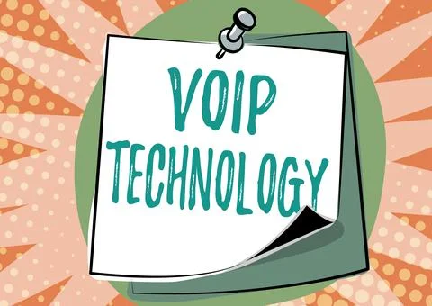 Text caption presenting Voip Technology. Word for use Internet as the イラスト素材