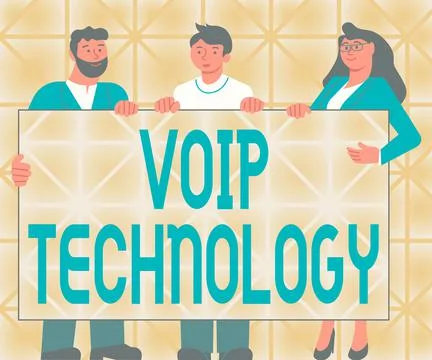 Text caption presenting Voip Technology. Internet Concept use Internet as the Illustrazione stock