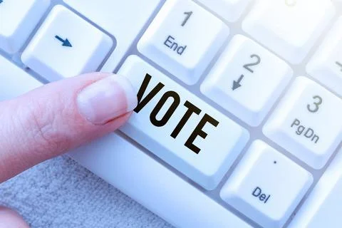 Text caption presenting Vote. Conceptual photo Act of expressing a formal Foto stock