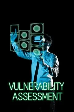 Text caption presenting Vulnerability Assessment. Business idea State of being Stock Photos