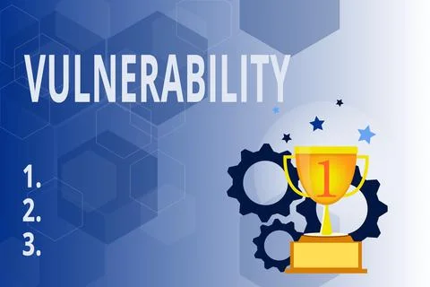 Text caption presenting Vulnerability. Business approach State of being exposed Illustrazione stock