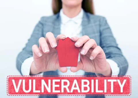 Text caption presenting Vulnerability. Business showcase State of being exposed Stock Photos
