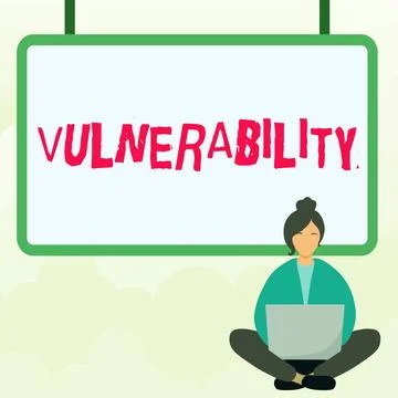 Text caption presenting Vulnerability. Word Written on State of being exposed to Stock Illustration