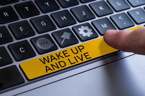 Text caption presenting Wake Up And Live. Conceptual photo Motivation Foto stock