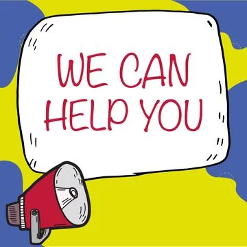 Text caption presenting We Can Help You. Business concept Support Assistance Ilustración de archivo