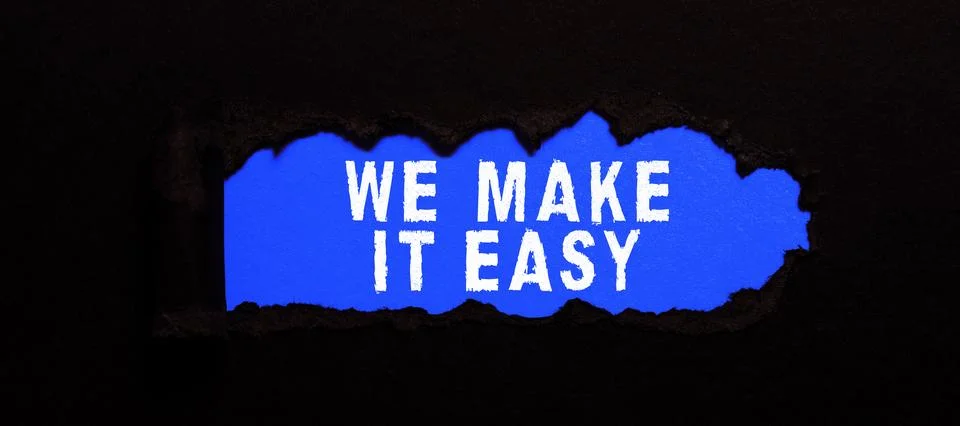 Text caption presenting We Make It Easy. Word Written on Offering solutions イラスト素材