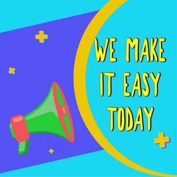 Text caption presenting We Make It Easy Today. Word Written on Offering イラスト素材