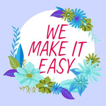 Text caption presenting We Make It Easy. Business showcase Offering solutions イラスト素材