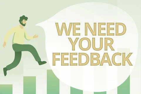 Text caption presenting We Need Your Feedback. Word Written on Give us your Stock Illustration